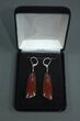 Brilliant, Red, Trapezoidal Dinosaur Gembone Earrings #22527-2